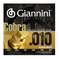 GIANNINI 82XL | Encordado Extra light de acero para guitarra acústica 010 047