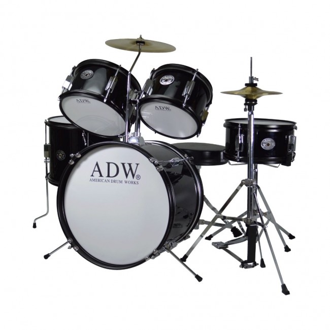 ADW ADJ5J-BK | Batería acústica  de 5 piezas Junior color negro